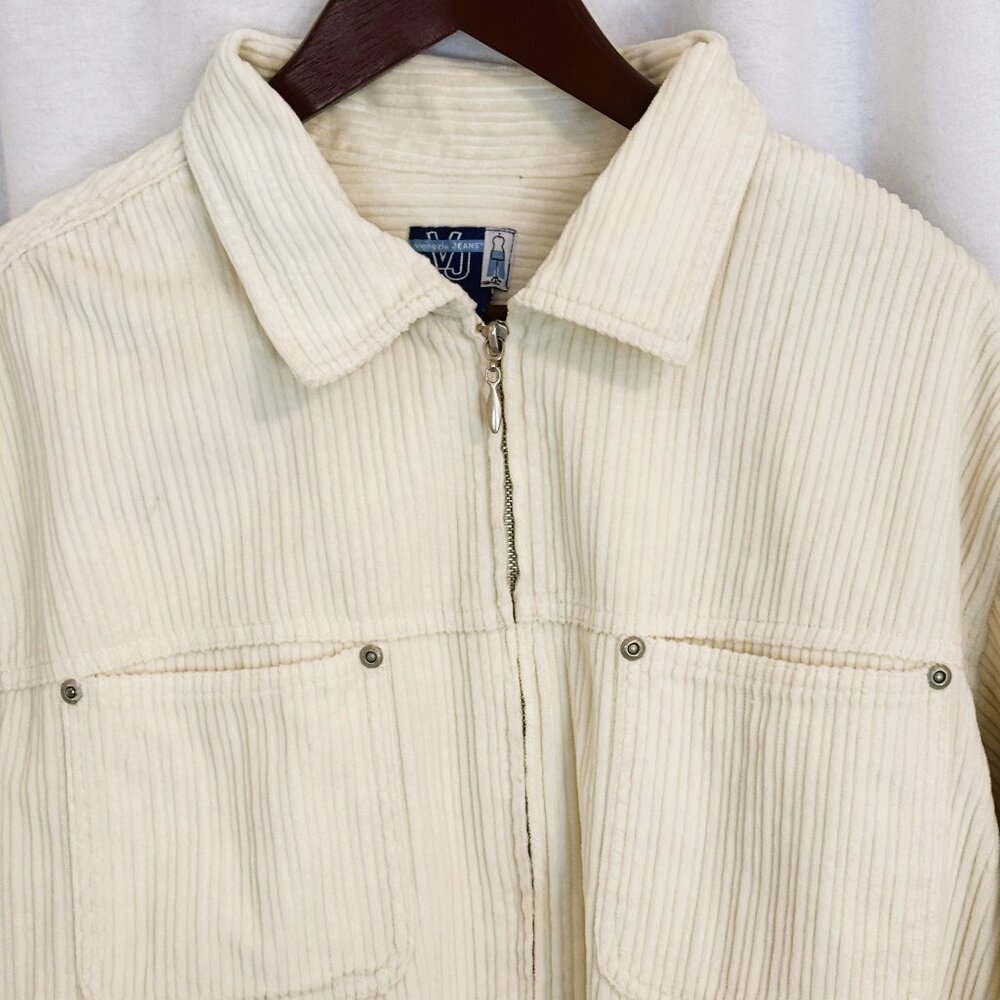 Venezia Jeans Brand Cream colored Velvet Corduroy Shacket, size 18/20
